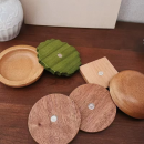 Wooden hamburger shaped coaster