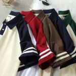 復古雙杠撞色polo衫