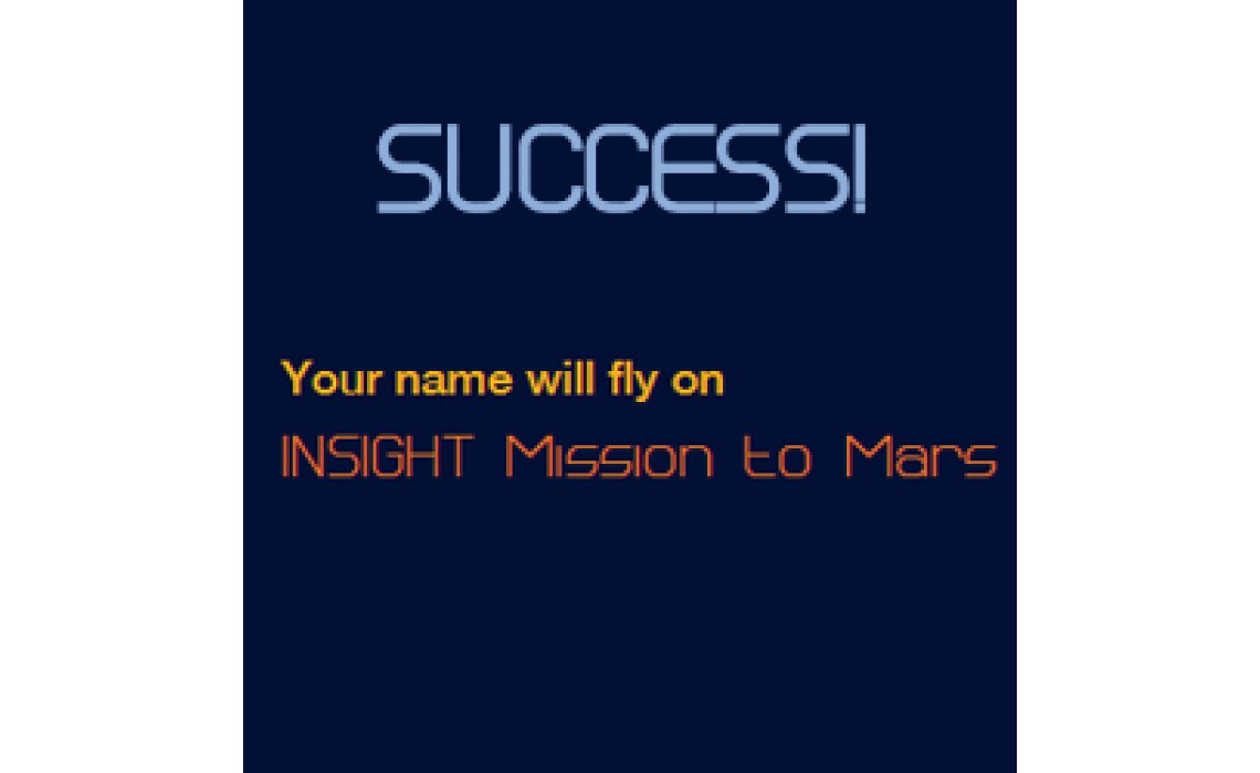 禮品紅參與美國太空總署Name Chip Placed on Insight Plan
