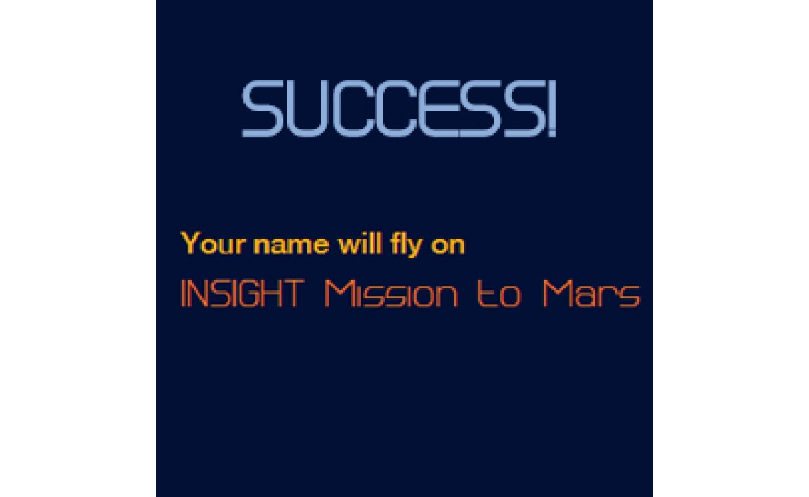 Red Gift Participates NASA Name Chip Placed on Insight Plan