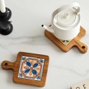 陶瓷實木杯墊隔熱墊 陶瓷實木杯墊隔熱墊