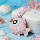 Bubble-blowing fish squeeze toy keychain