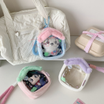 Plush small house transparent doll bag storage bag