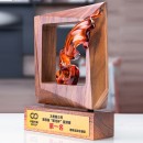 Black Walnut Solid Wood Frame Crystal Glazed Trophy