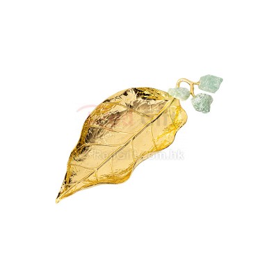 黃銅金葉子擺件