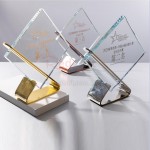 Square Metal Crystal Trophy