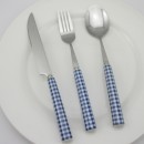 Ceramic Handle Grid Style Stainless Steel Tableware