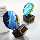 Solid Wood Crystal Trophy