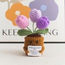 Knitted flower plant pot