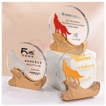 創意實木水晶獎座