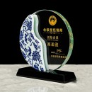 青花陶瓷水晶奖牌