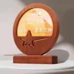 實木水晶獎座