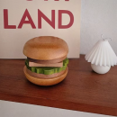 Wooden hamburger shaped coaster