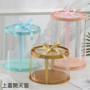 Fully transparent cake packaging box