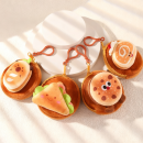 Plush hamburger coin purse pendant keychain Plush hamburger coin purse pendant keychain