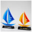 帆船水晶獎座