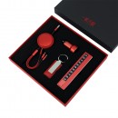 Car Charging Data Cable Parking Plate Key Chain Set