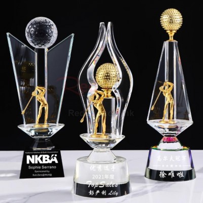 高爾夫球水晶獎座 高爾夫球水晶獎座