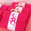 Felt Tote Bag with Wooden Handle