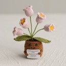 Knitted flower plant pot
