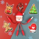 Cartoon Christmas Charging Cable with Keychain