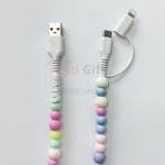 One to two colored bead charging cable