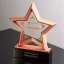 Star Crystal Trophy with Metal Rim