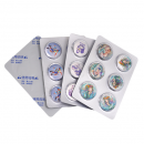 Custom aluminum-sealed acrylic shaker pills