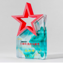 Colorful Five-Star Crystal Trophy