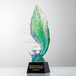 Feather Crystal Award Trophy