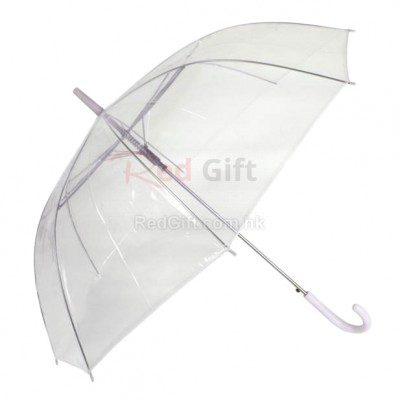 21'' PVC Transparent Straight-rod Umbrella with Auto Open