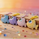 Bubble-blowing fish squeeze toy keychain