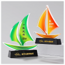 帆船水晶獎座