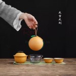 丑橘便携陶瓷茶具旅行套装