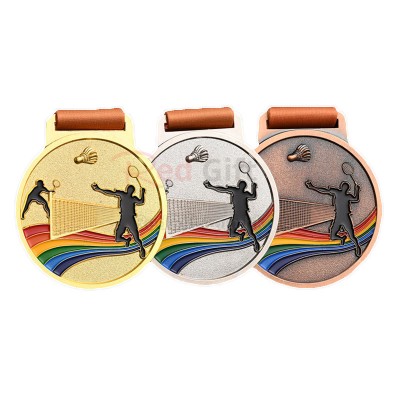 Colorful Badminton Medal