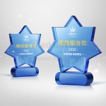 Creative Seven-pointed Star Blue Crystal Trophy