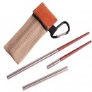 Camping Folding Chopsticks Leather Case