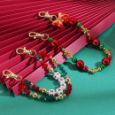 Christmas keychain beaded phone chain