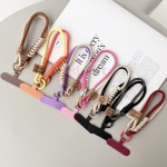 Contrast color woven mobile phone lanyard keychain