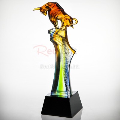 Colored Glaze Crystal Trophy