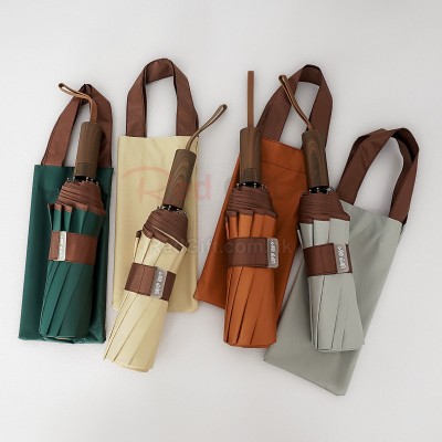 Portable Color-Blocking Plastic Automatic Umbrella