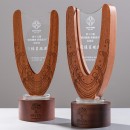 Shaped Wooden Crystal Trophy