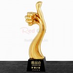 Thumbs-up Resin Crystal Trophy