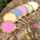 Ancient Style Wooden Hollow Blank Rice Paper Round Fan
