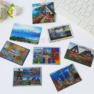 Customized aluminum foil scenic refrigerator magnets