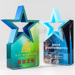 Colorful Five-Star Crystal Trophy