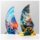 Sailing Ship Crystal Metal Trophy