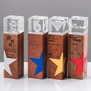 Star Solid Wood Crystal Trophy