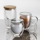 Double-layer Glass Mug with Bamboo Lid