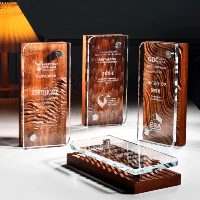 Wood Crystal Trophy